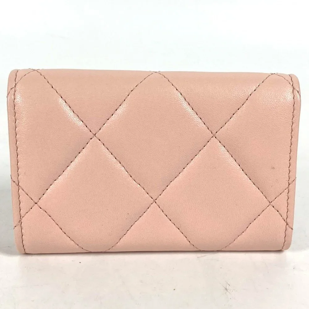 CHANEL Pink Lambskin Leather Logo Wallet - Picture 2 of 9